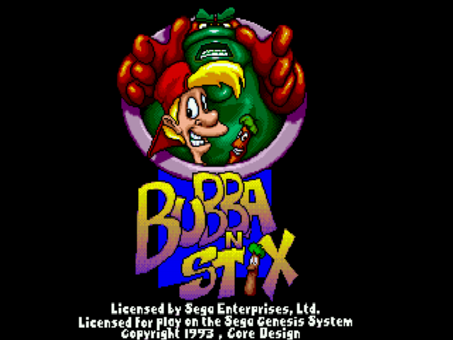 Bubba N Stix Title Screen